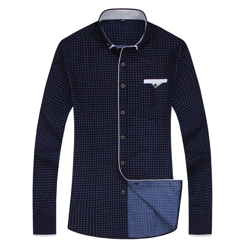 Casual Long Sleeved Printed shirt Slim Fit Male Social Business Dress Shirt Brand Men Clothing eprolo