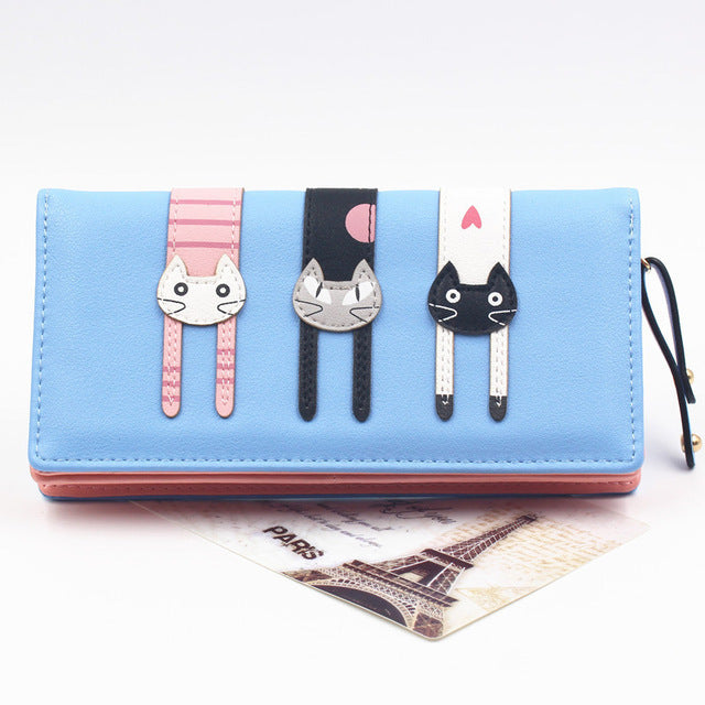Envelope Women Wallet Cat Cartoon Wallet Long Creative Female Card Holder PU Wallet Coin Purses Girls eprolo