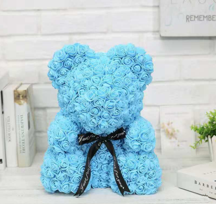 25cm Cute Flower Rose Bear Handmade Valentines Day 2020 Gift CJDropshipping