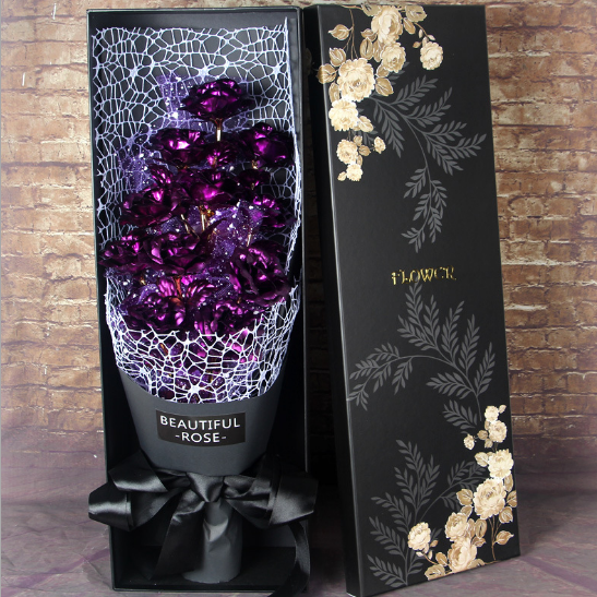 Valentine\'s Day Gift on Tanabata Valentine\'s Day Golden Rose 24K Golden Foil Rose Bundle for Marriage Creative Wedding for Wife and Girlfriend CJDropShippping