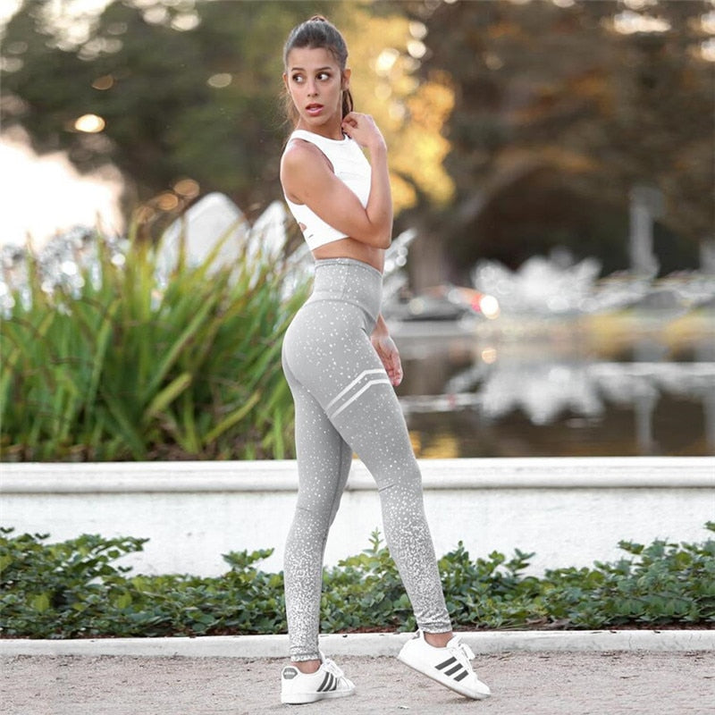 Point Print Leggings Women Graffiti Print Trouser Sexy High Waist Pants Fitness Clothing For Women eprolo