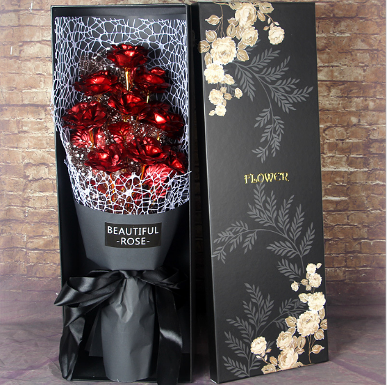 Valentine\'s Day Gift on Tanabata Valentine\'s Day Golden Rose 24K Golden Foil Rose Bundle for Marriage Creative Wedding for Wife and Girlfriend CJDropShippping