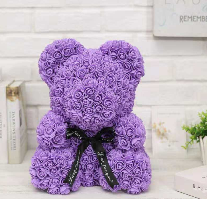 25cm Cute Flower Rose Bear Handmade Valentines Day 2020 Gift CJDropshipping