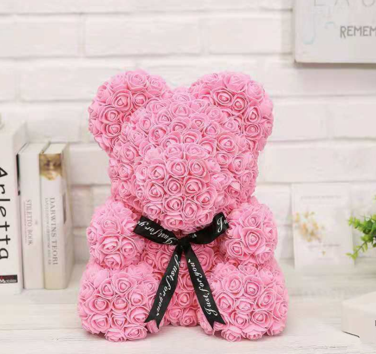 25cm Cute Flower Rose Bear Handmade Valentines Day 2020 Gift CJDropshipping