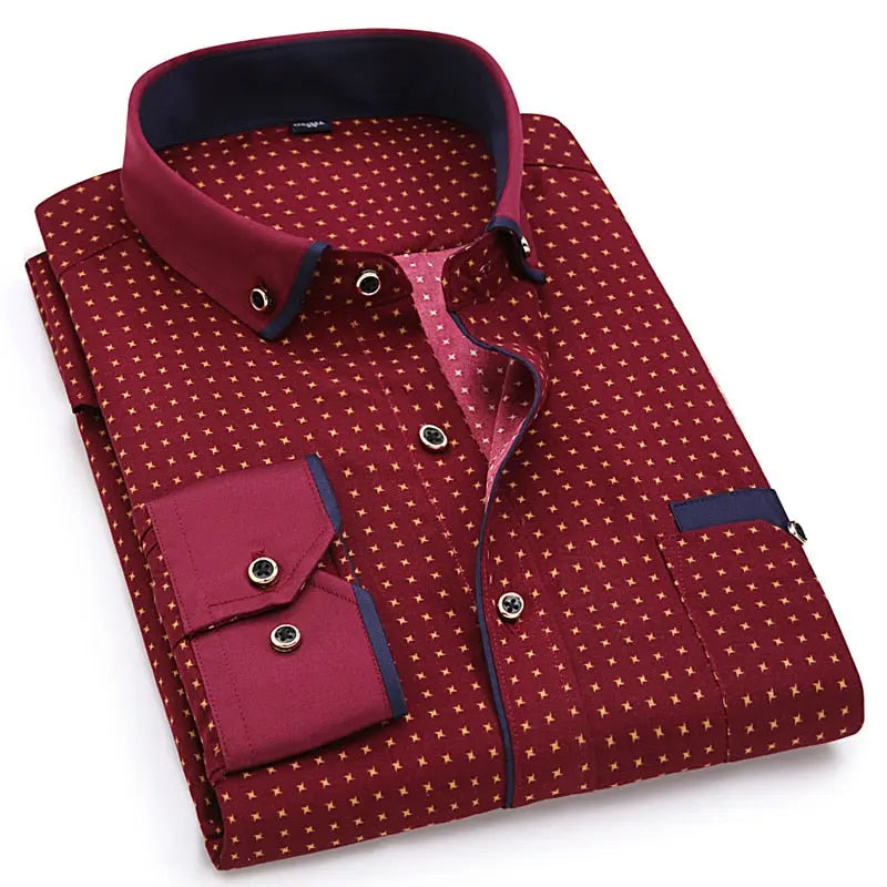 Casual Long Sleeved Printed shirt Slim Fit Male Social Business Dress Shirt Brand Men Clothing eprolo