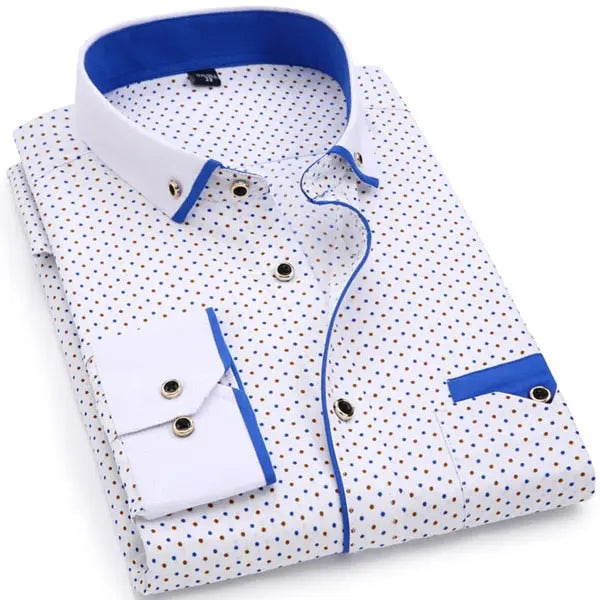 Casual Long Sleeved Printed shirt Slim Fit Male Social Business Dress Shirt Brand Men Clothing eprolo