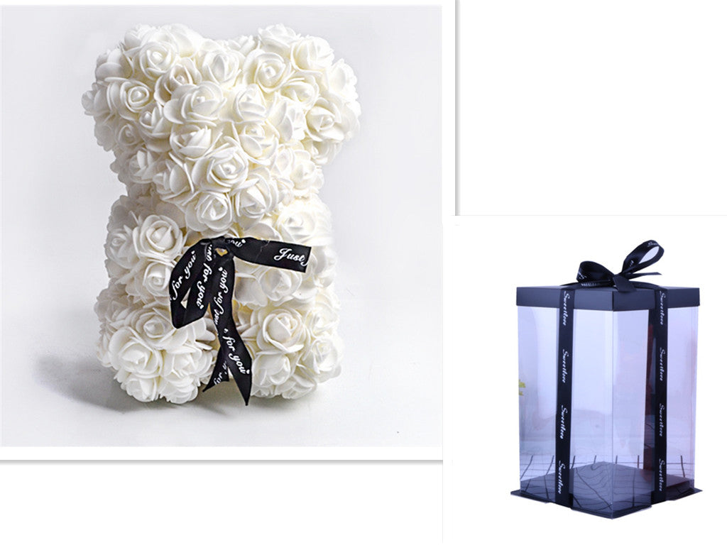 25cm Cute Flower Rose Bear Handmade Valentines Day 2020 Gift CJDropshipping