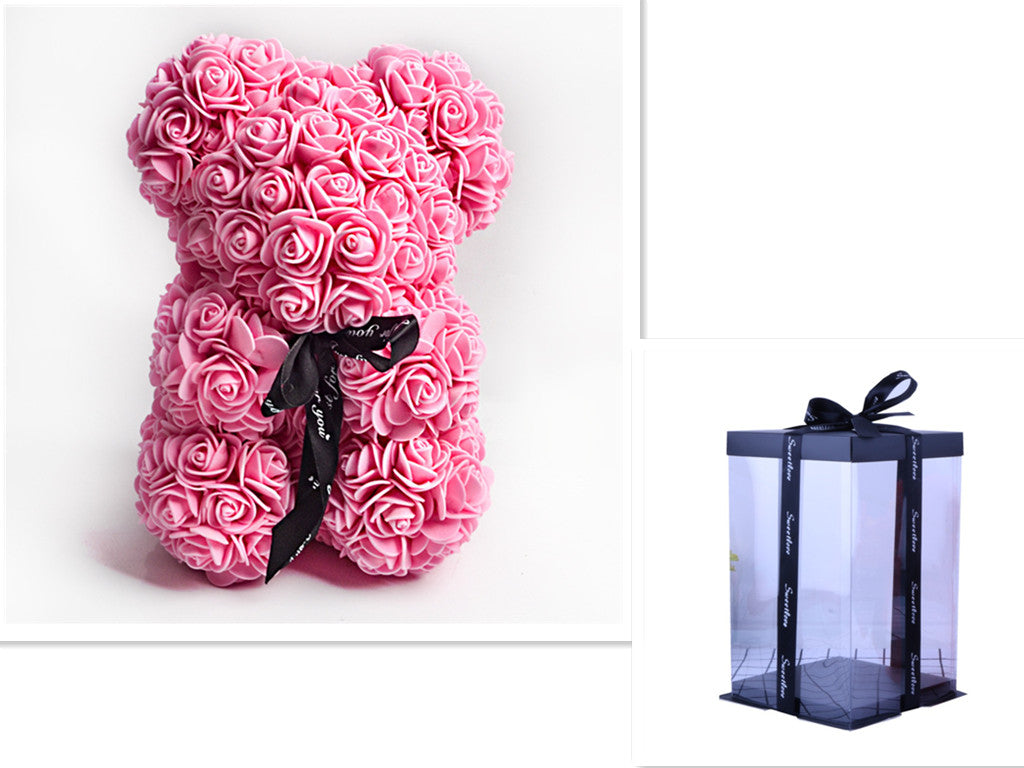 25cm Cute Flower Rose Bear Handmade Valentines Day 2020 Gift CJDropshipping