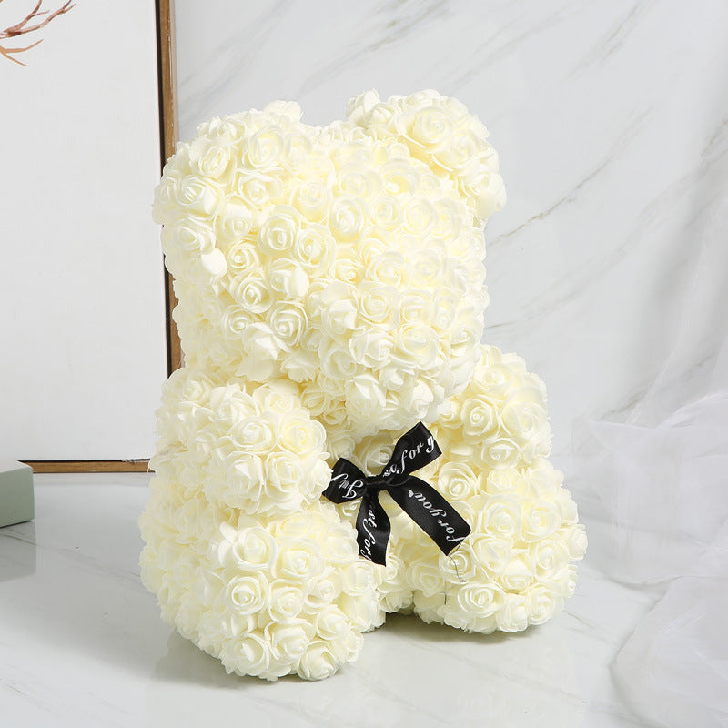 25cm Cute Flower Rose Bear Handmade Valentines Day 2020 Gift CJDropshipping