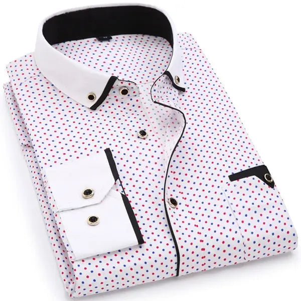 Casual Long Sleeved Printed shirt Slim Fit Male Social Business Dress Shirt Brand Men Clothing eprolo