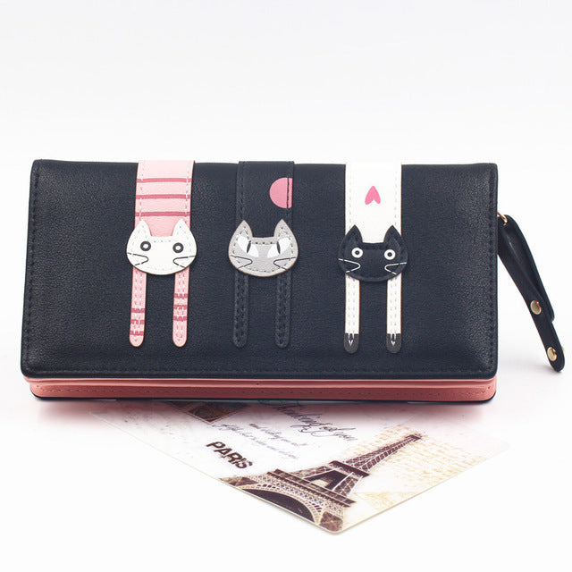Envelope Women Wallet Cat Cartoon Wallet Long Creative Female Card Holder PU Wallet Coin Purses Girls eprolo
