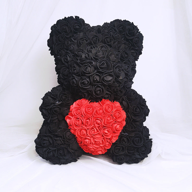 25cm Cute Flower Rose Bear Handmade Valentines Day 2020 Gift CJDropshipping