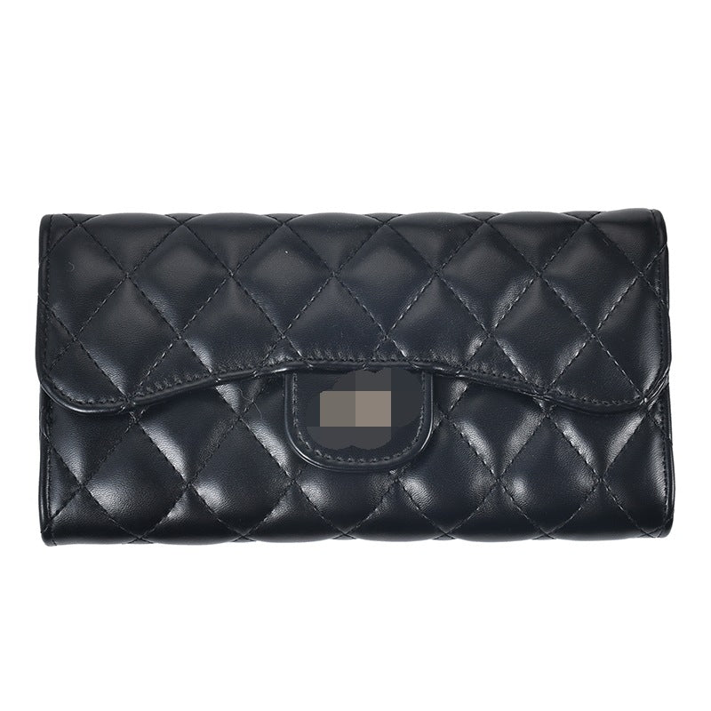 Small Fragrance Folding Wallet Women's Short Wallet Coin Purse Simple Diamond Embroidery Thread Large Capacity Long Wallet Card Holder eprolo
