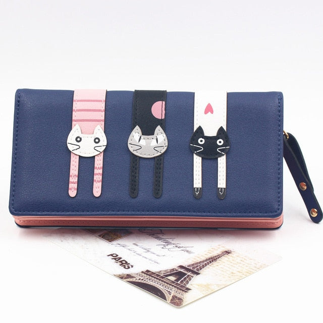 Envelope Women Wallet Cat Cartoon Wallet Long Creative Female Card Holder PU Wallet Coin Purses Girls eprolo