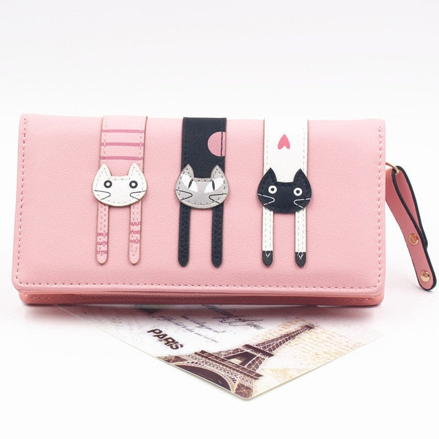 Envelope Women Wallet Cat Cartoon Wallet Long Creative Female Card Holder PU Wallet Coin Purses Girls eprolo