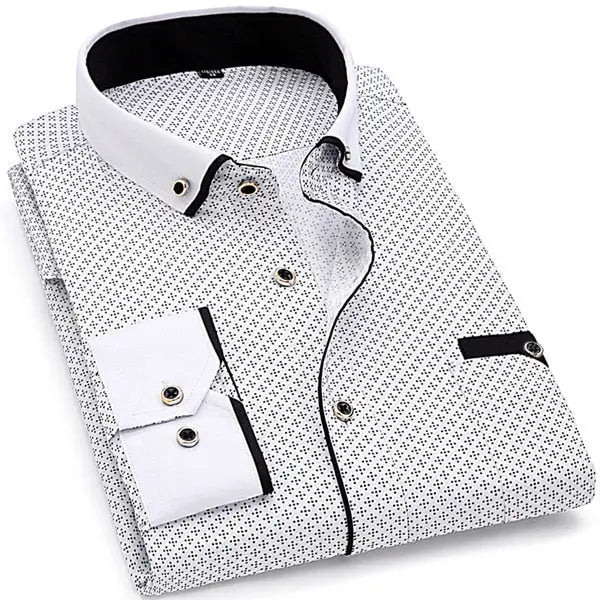 Casual Long Sleeved Printed shirt Slim Fit Male Social Business Dress Shirt Brand Men Clothing eprolo