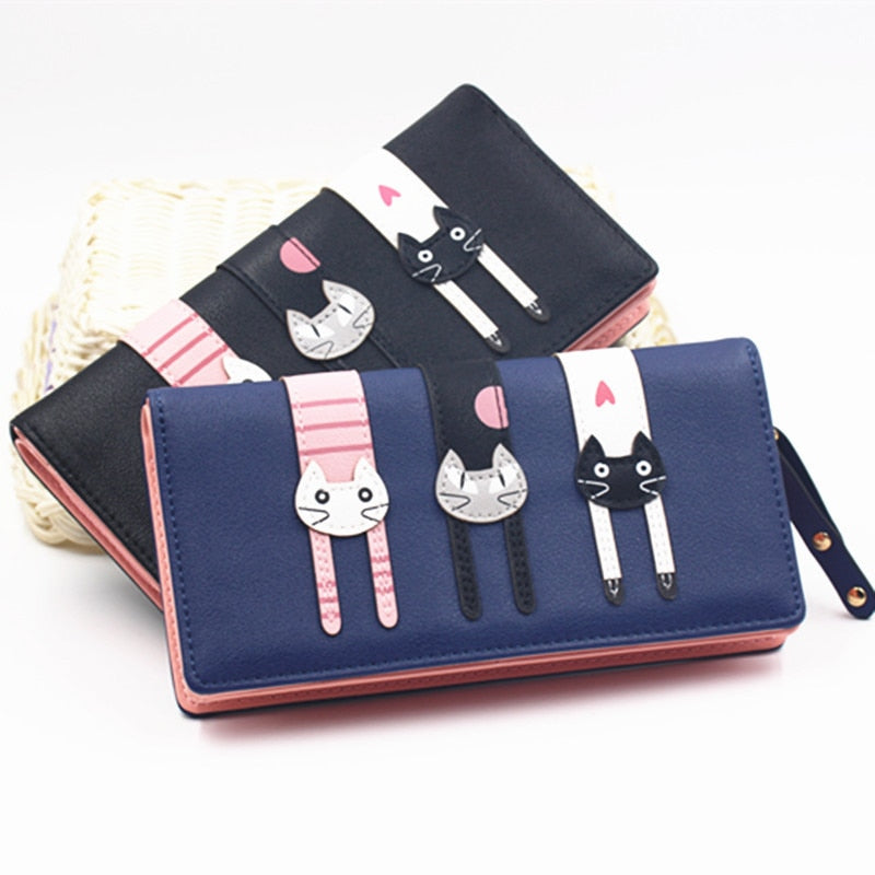 Envelope Women Wallet Cat Cartoon Wallet Long Creative Female Card Holder PU Wallet Coin Purses Girls eprolo