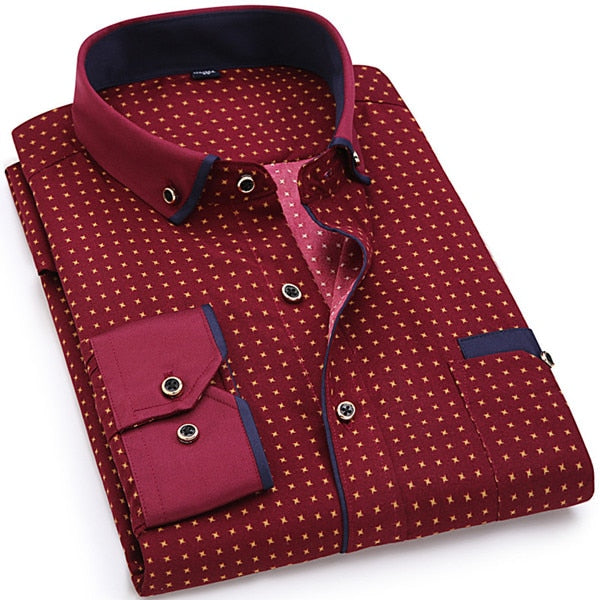 Casual Long Sleeved Printed shirt Slim Fit Male Social Business Dress Shirt Brand Men Clothing eprolo