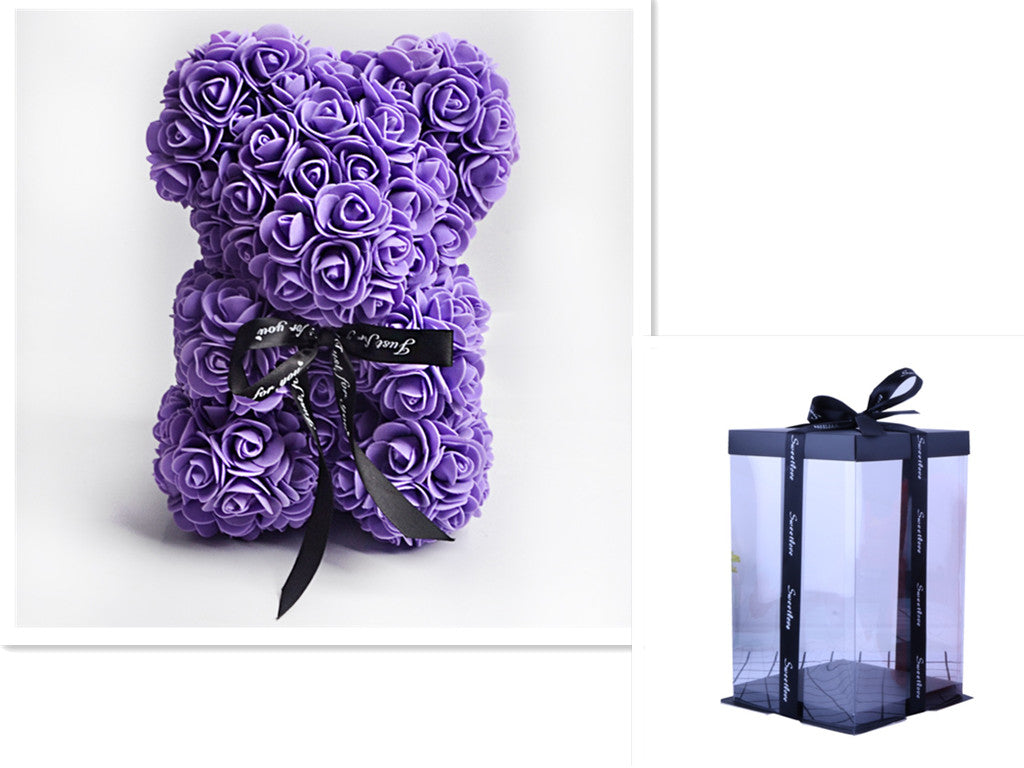 25cm Cute Flower Rose Bear Handmade Valentines Day 2020 Gift CJDropshipping