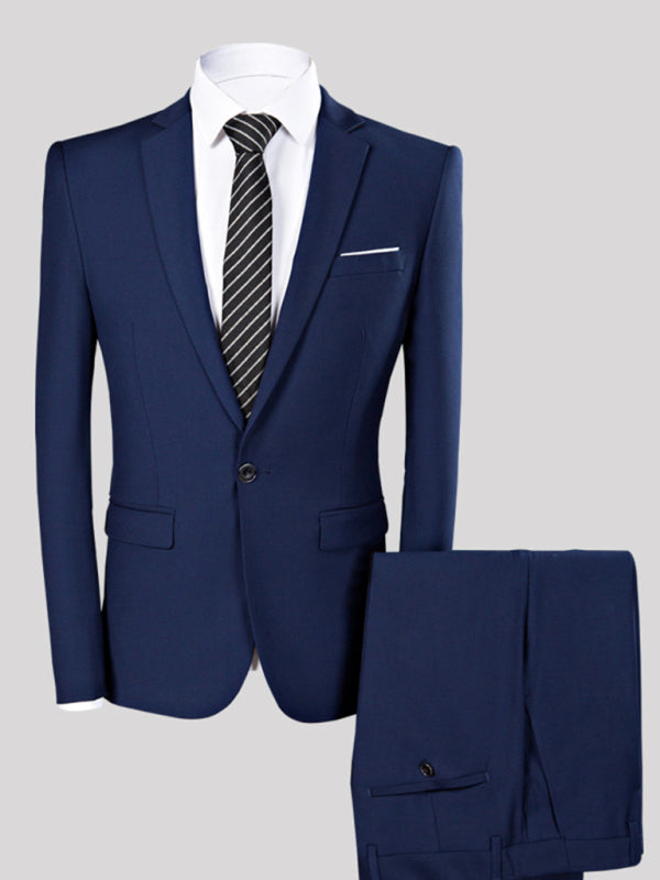 Men's Slim Fit Business Two Piece Suit kakaclo