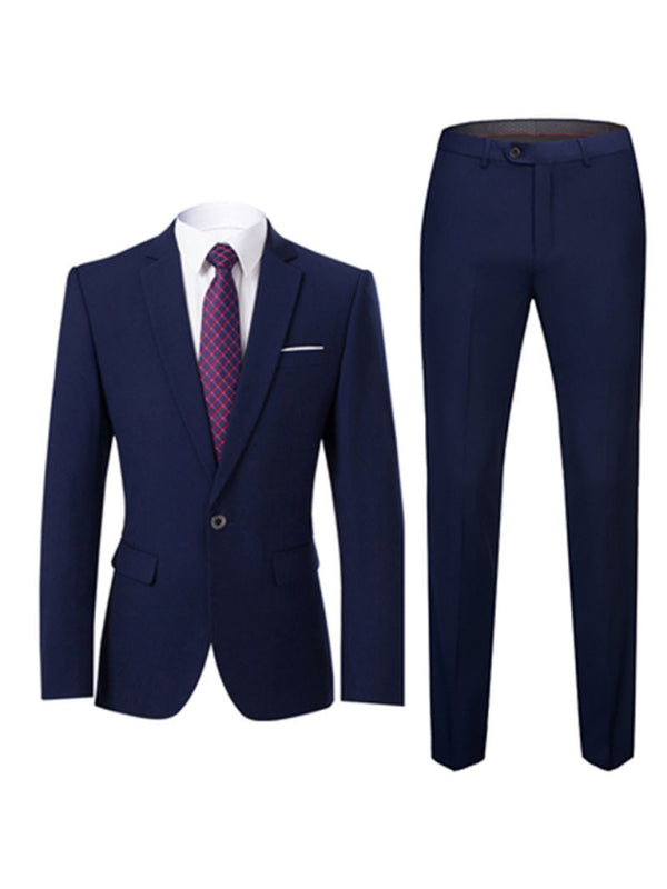 Men's Slim Fit Business Two Piece Suit kakaclo