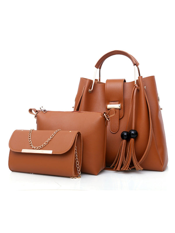 Handbag Fashion One Shoulder Bucket Ladies Luggage Bag Three-Piece Set kakaclo
