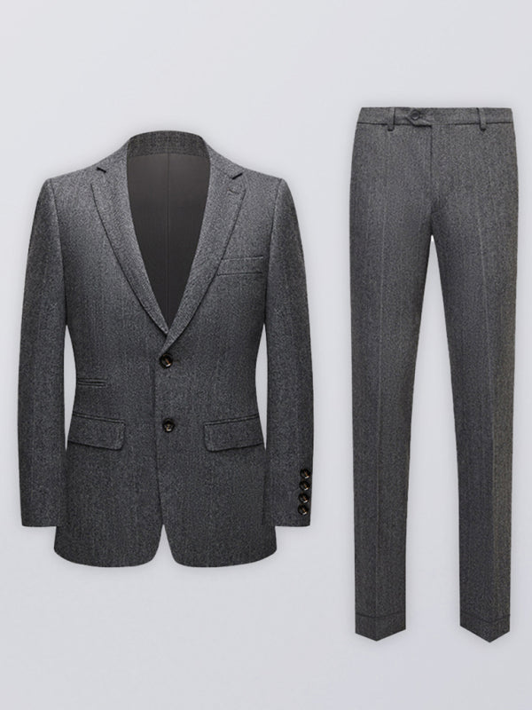 Men's Slim Fit Business Two Piece Suit kakaclo