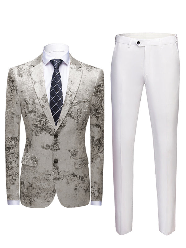 Men's Slim Fit Business Two Piece Suit kakaclo