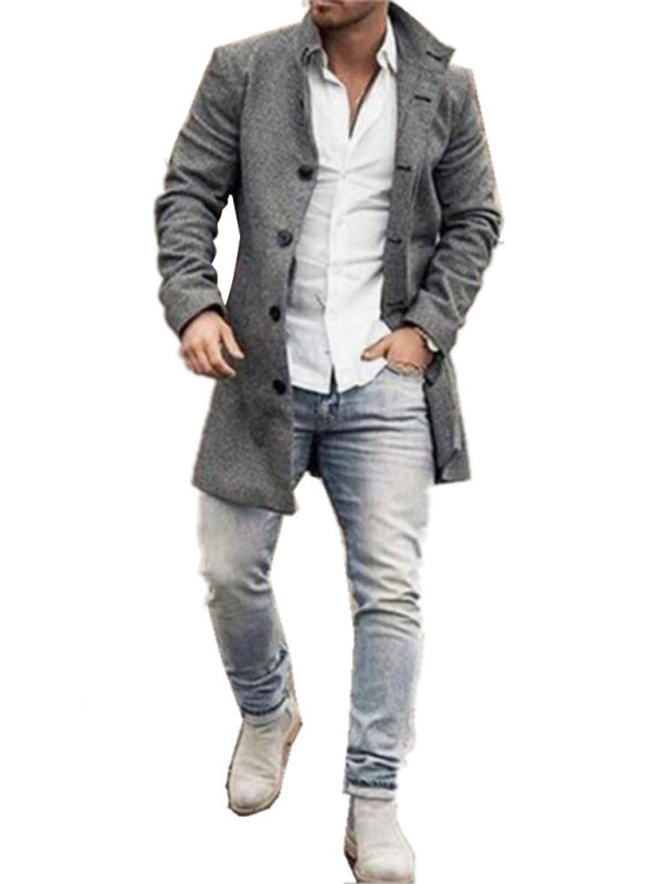 Men's Plaid Classic Overcoat kakaclo