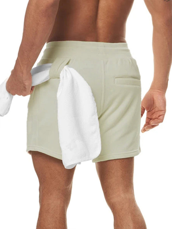 Sports Gym Shorts Men's Multi Pocket Hanging Towel Running Training Pants Cotton kakaclo