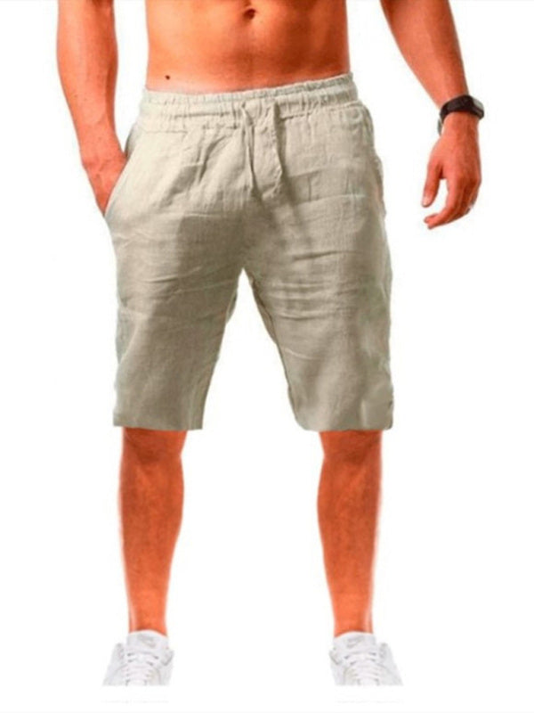 Summer Large Size Loose Linen Breathable Cropped Pants Men's Sports Casual Pants kakaclo