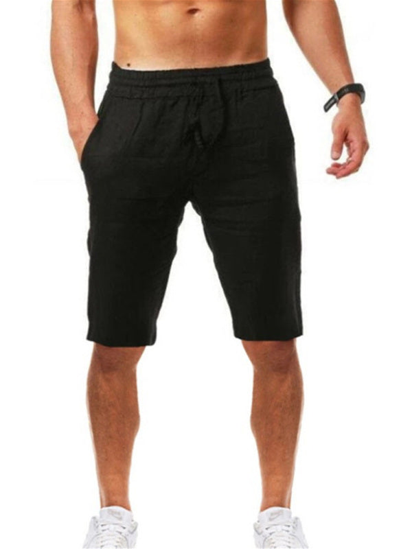 Summer Large Size Loose Linen Breathable Cropped Pants Men's Sports Casual Pants kakaclo
