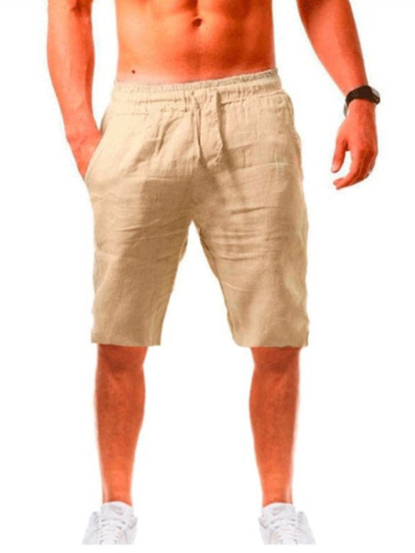 Summer Large Size Loose Linen Breathable Cropped Pants Men's Sports Casual Pants kakaclo