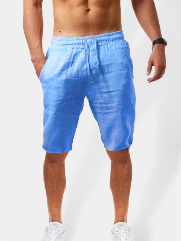 Summer Large Size Loose Linen Breathable Cropped Pants Men's Sports Casual Pants kakaclo