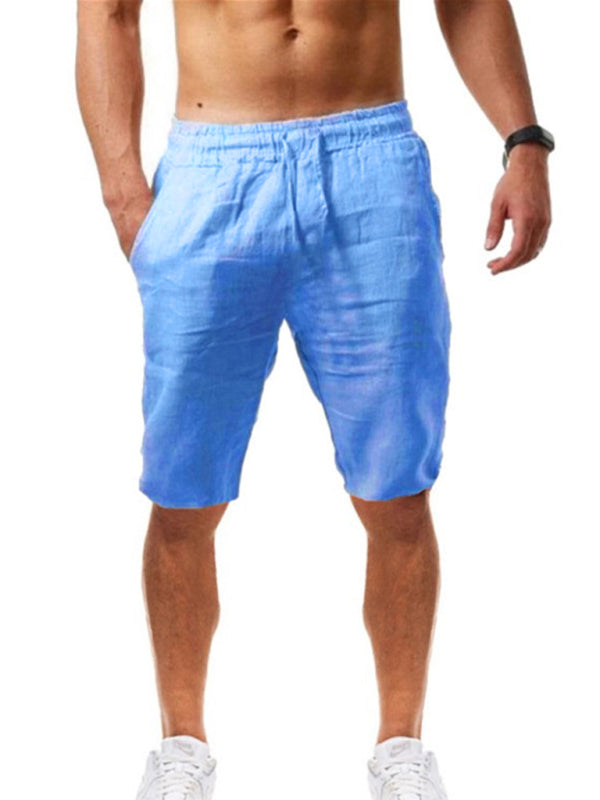 Summer Large Size Loose Linen Breathable Cropped Pants Men's Sports Casual Pants kakaclo