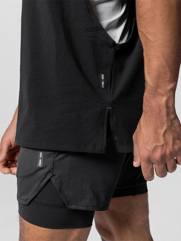 Men's Sports Loose Round Neck Quick Dry Sleeveless Vest kakaclo