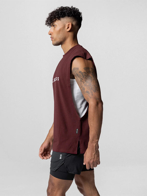 Men's Sports Loose Round Neck Quick Dry Sleeveless Vest kakaclo