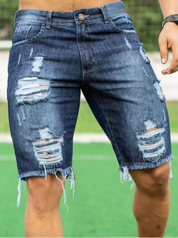 Men's Chopper Ripped Denim Shorts kakaclo