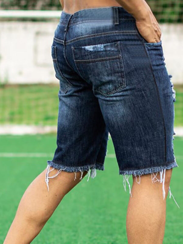 Men's Chopper Ripped Denim Shorts kakaclo