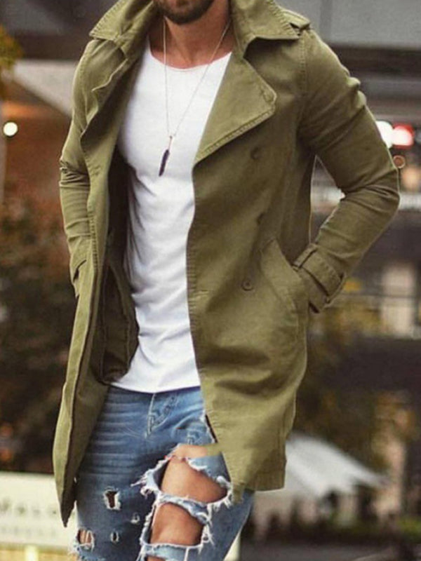 Men's coat mid-length slim fit large size windbreaker casual jacket kakaclo