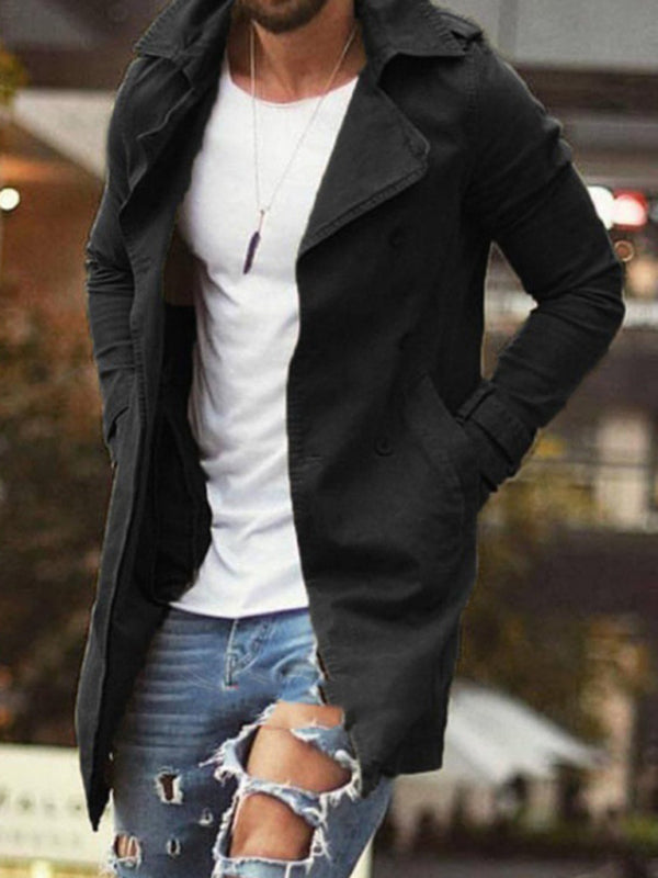 Men's coat mid-length slim fit large size windbreaker casual jacket kakaclo