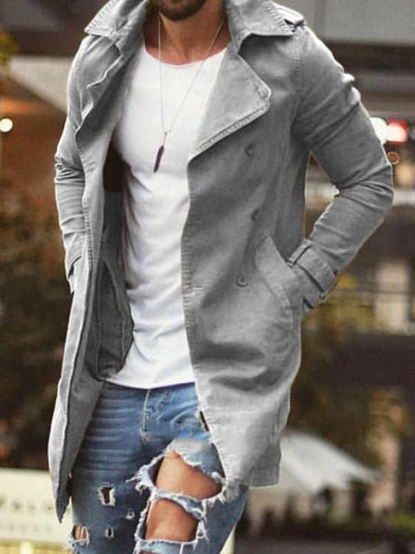 Men's coat mid-length slim fit large size windbreaker casual jacket kakaclo