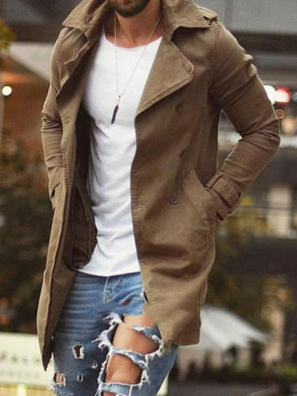 Men's coat mid-length slim fit large size windbreaker casual jacket kakaclo