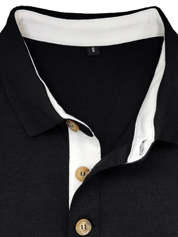 New Men's Long Sleeve Lapel Bottoming POLO Shirt Top kakaclo