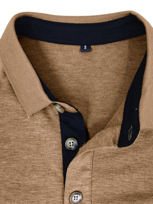 New Men's Long Sleeve Lapel Bottoming POLO Shirt Top kakaclo