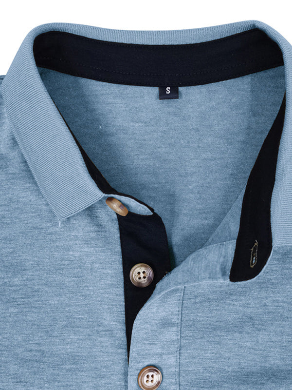 New Men's Long Sleeve Lapel Bottoming POLO Shirt Top kakaclo