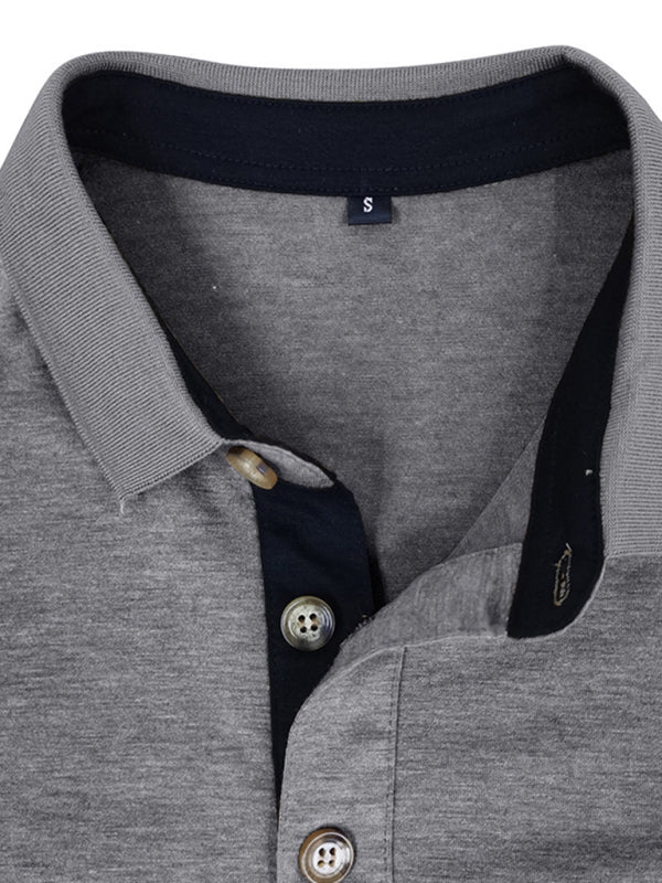 New Men's Long Sleeve Lapel Bottoming POLO Shirt Top kakaclo