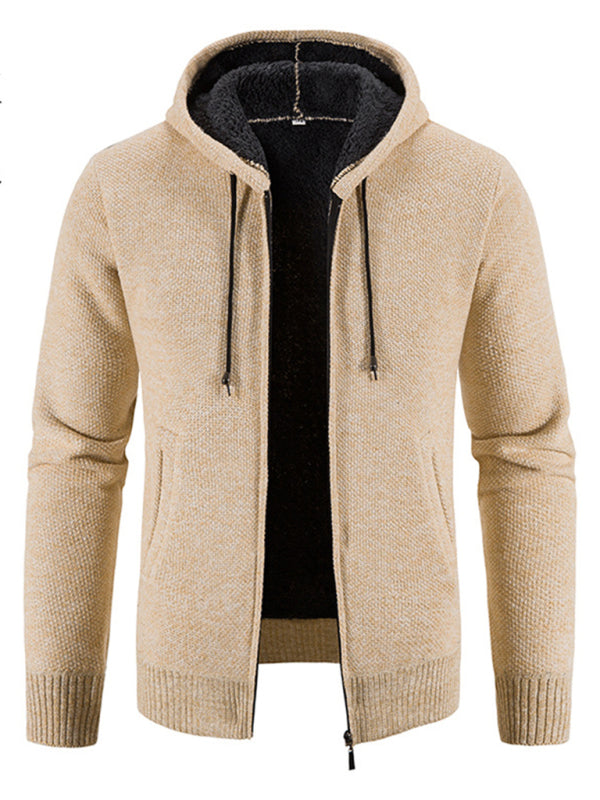 Men's casual knitted hooded zipper jacket kakaclo
