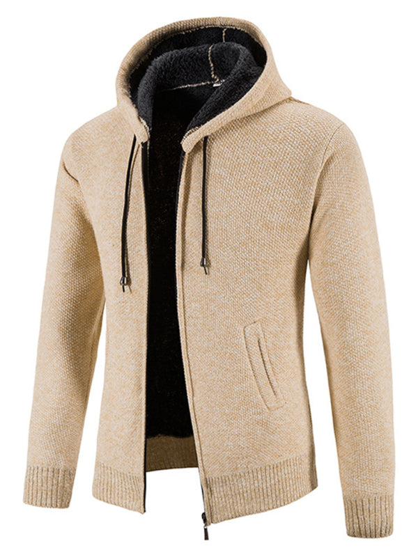 Men's casual knitted hooded zipper jacket kakaclo