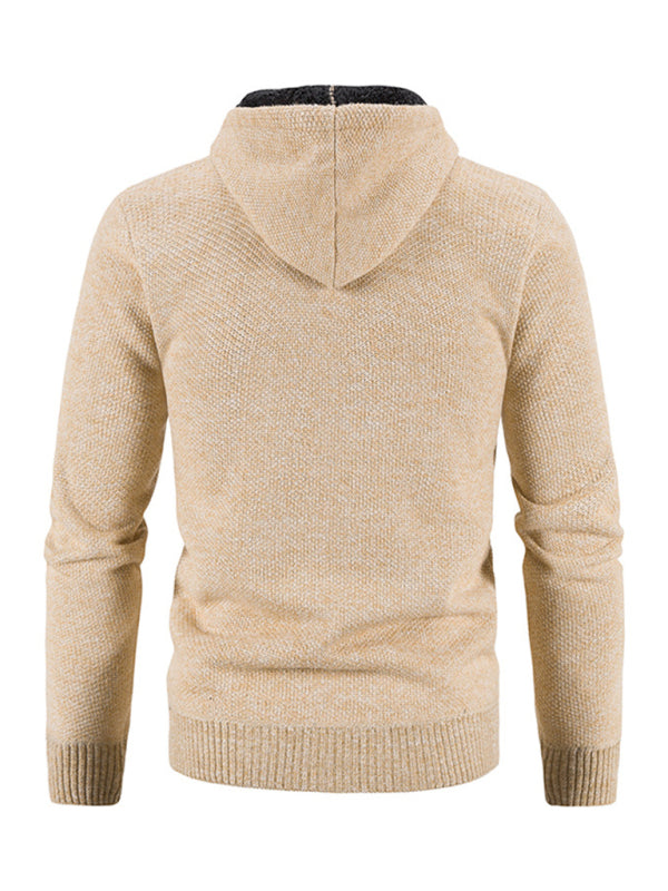Men's casual knitted hooded zipper jacket kakaclo